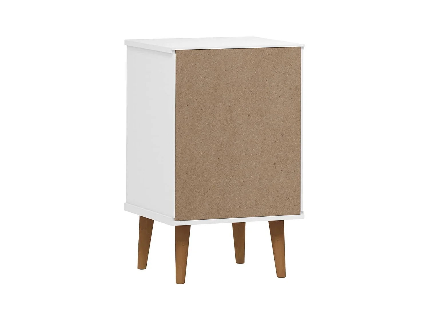 Table de chevet MOLDE Blanc 40x35x65 cm Bois de pin massif