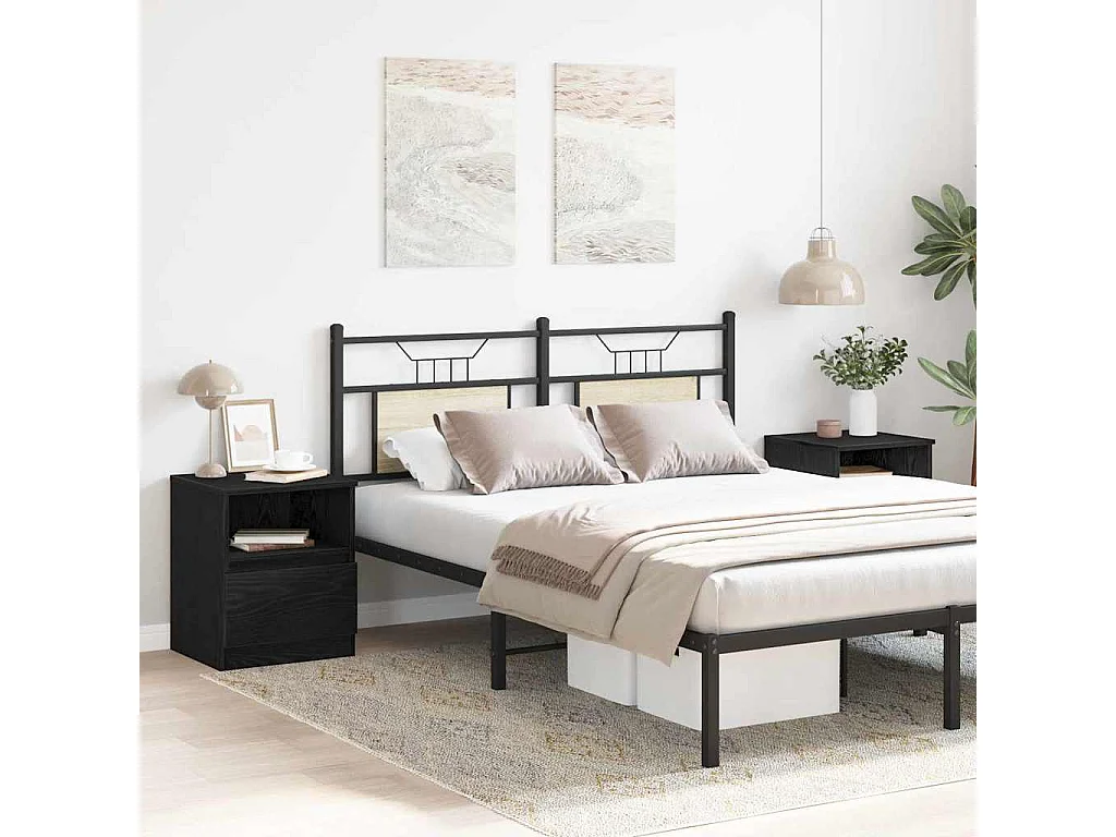 Comodini 2 pezzi Rovere nero 40x40x50 cm legno ingegnerizzato
