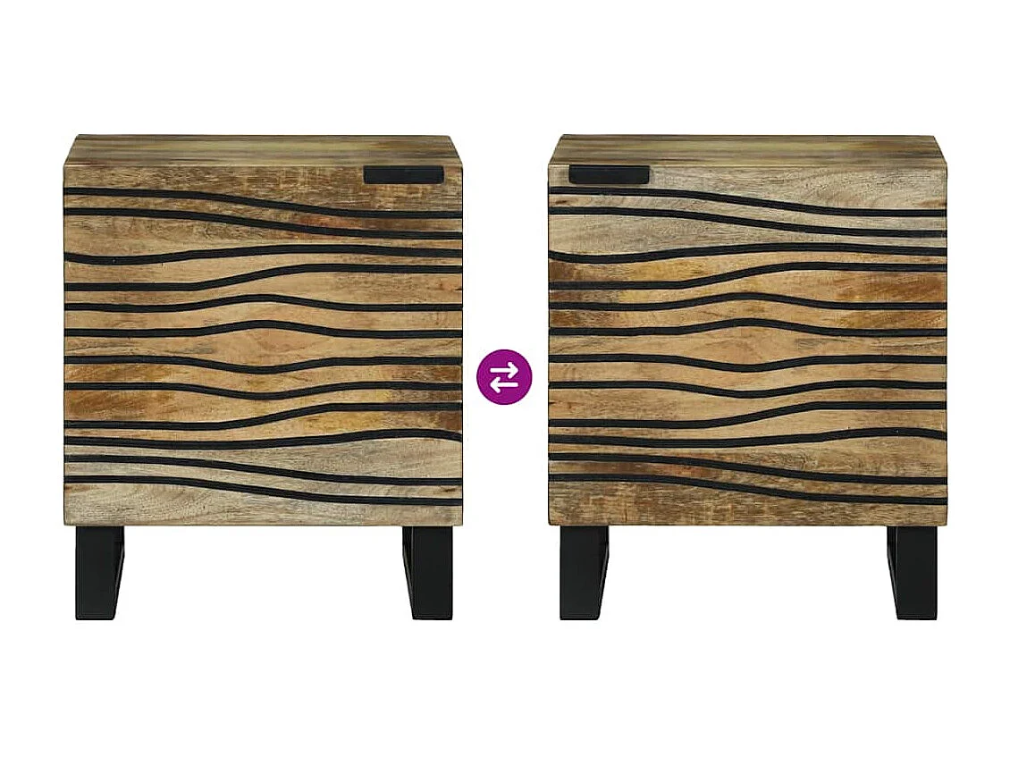 Tables de chevet Marron et Noir 40 x 33.5 x 46 cm