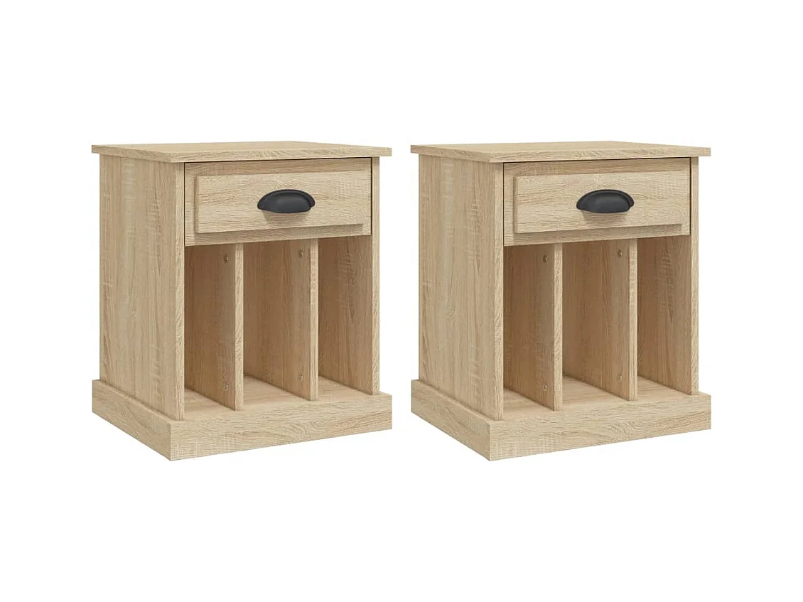 Tables de chevet 2 pcs chêne sonoma 43x36x50 cm