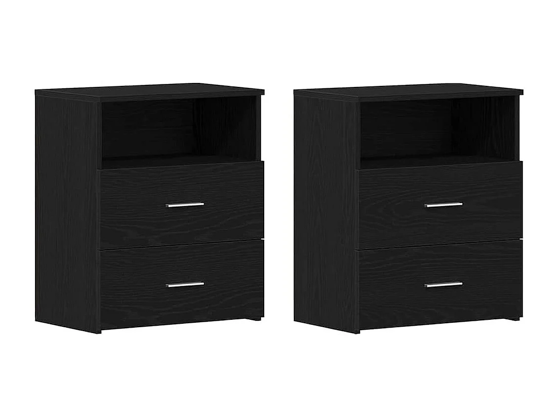 Tables de nuit 2 pcs Chêne Noir 50x32x60cm en bois d'ingénierie