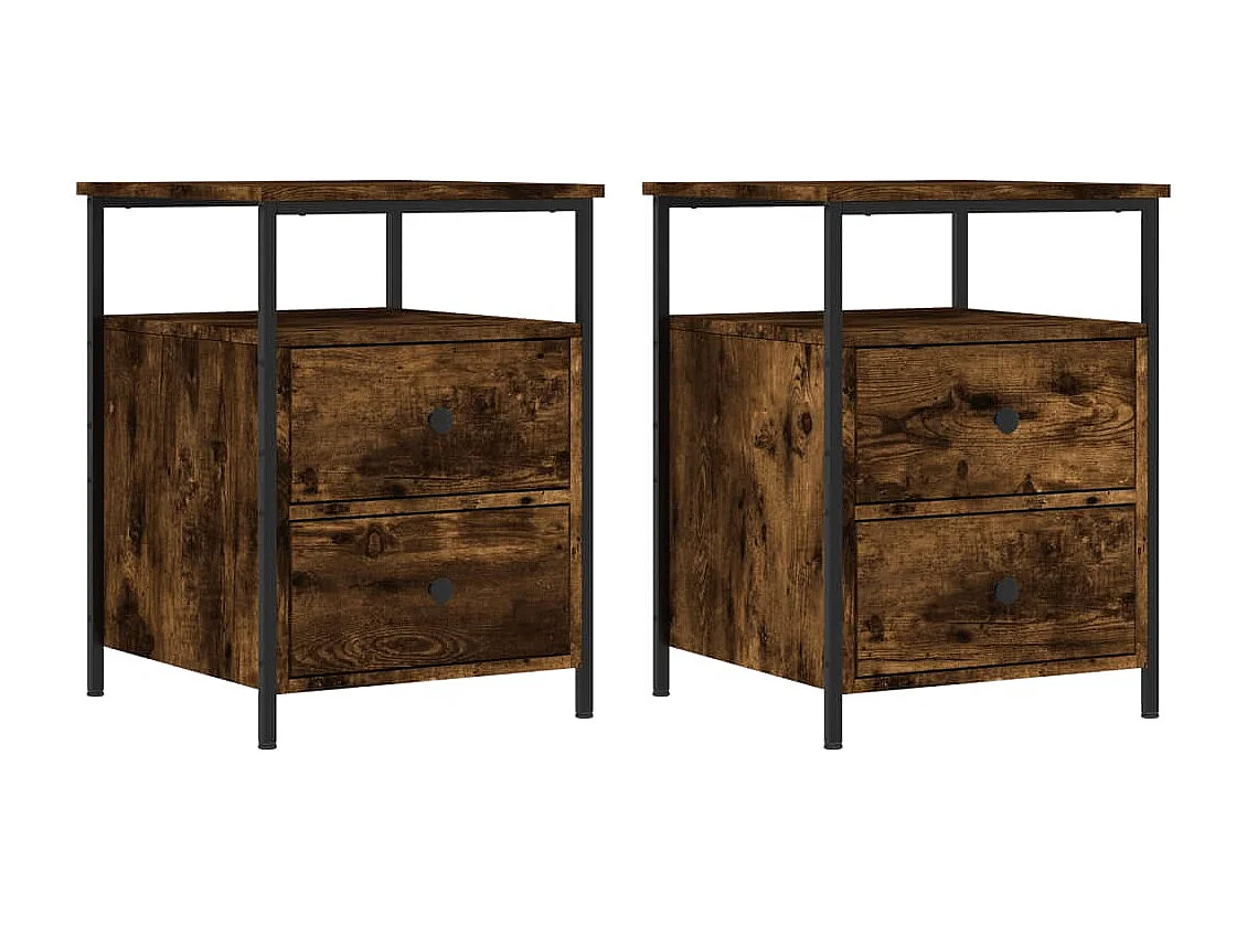 Tables de chevet 2 pcs chêne fumé 44x45x60 cm bois ingénierie