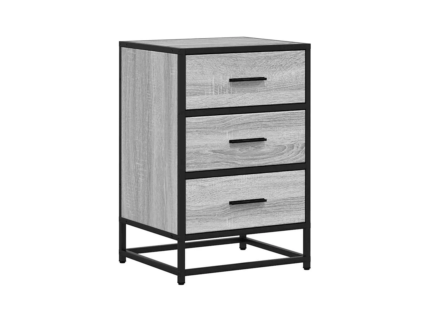 Table de chevet sonoma gris 40x34,5x60 cm bois ingénierie métal