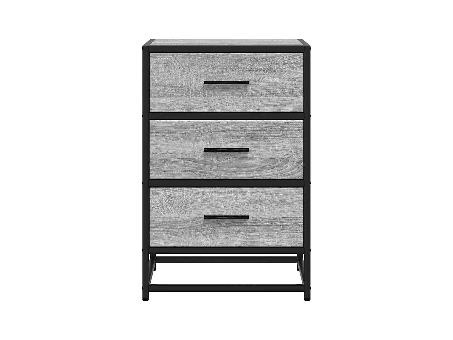 Table de chevet sonoma gris 40x34,5x60 cm bois ingénierie métal