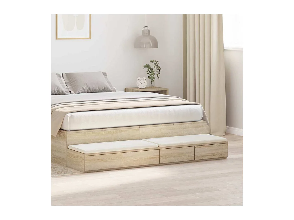 Tiroirs de lit Chêne Sonoma 150x36,5x16,5 cm Bois d'ingénierie