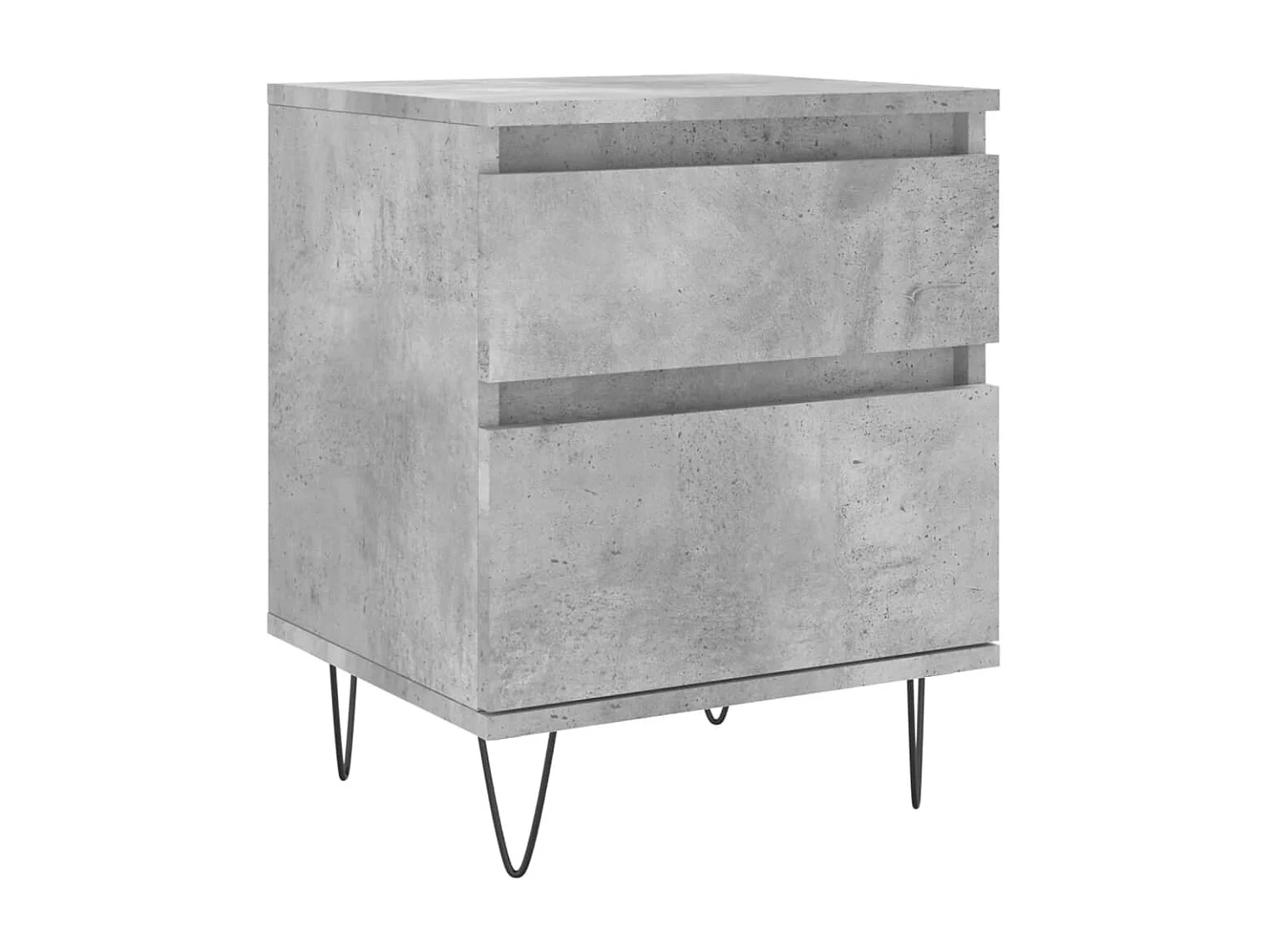 Comodino grigio cemento 40x35x50 cm in legno ingegnerizzato