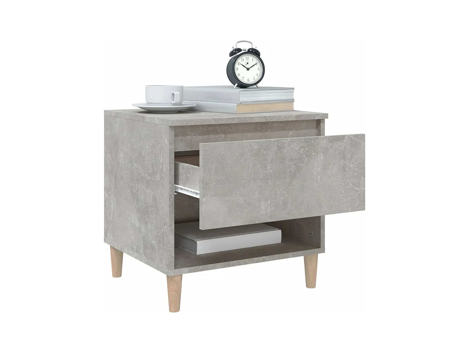 Tables de chevet 2 pcs Gris béton 50x46x50 cm Bois d’ingénierie