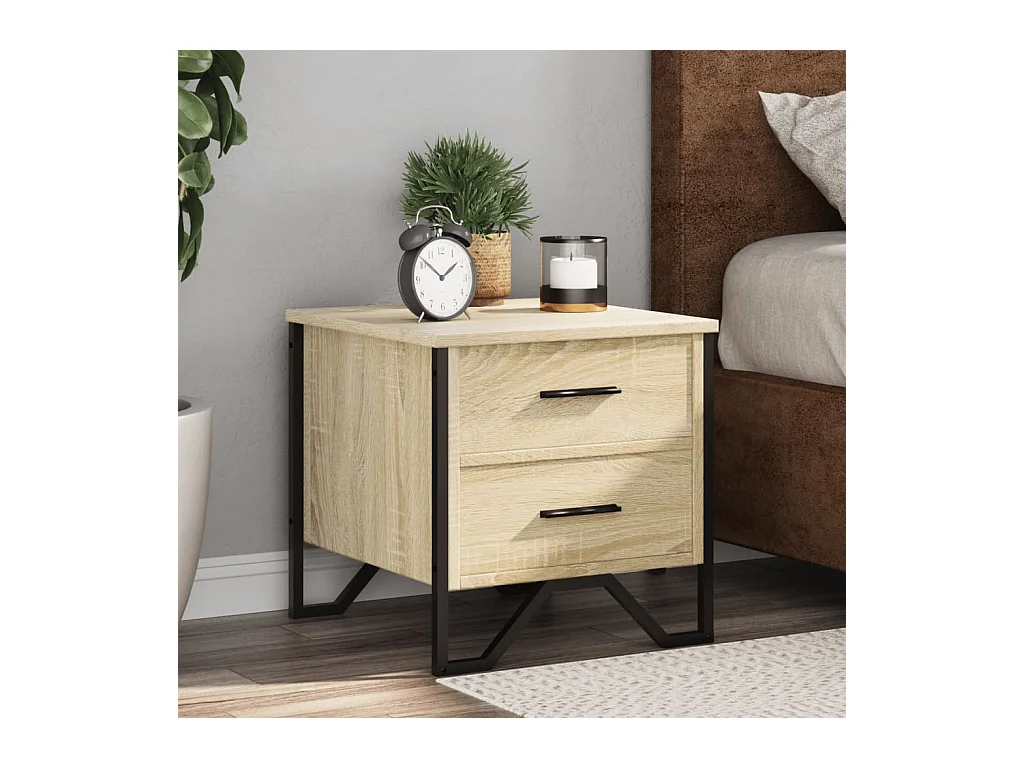 Table de chevet chêne sonoma 40x41x40 cm bois d'ingénierie