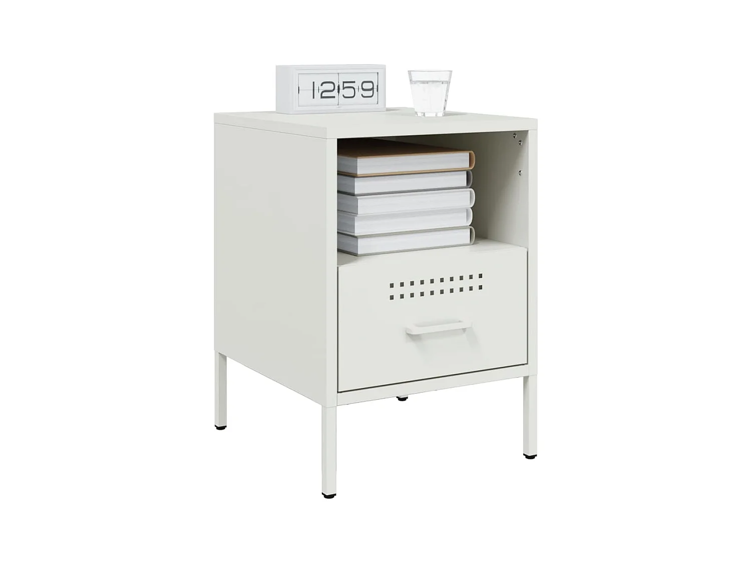 Tables de chevet 2 pcs blanc 36x39x50,5 cm acier