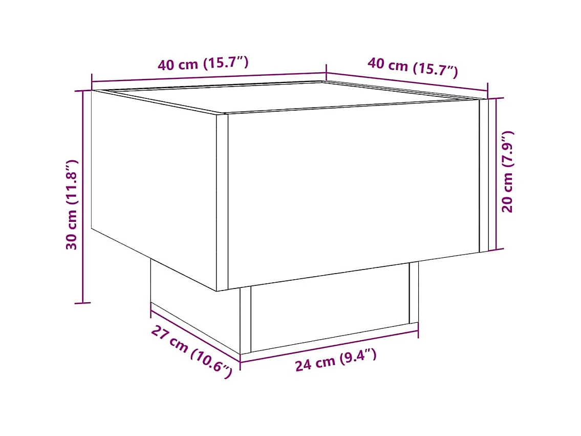 Armoire de rangement chêne artisanal 40 x 40 x 30 cm