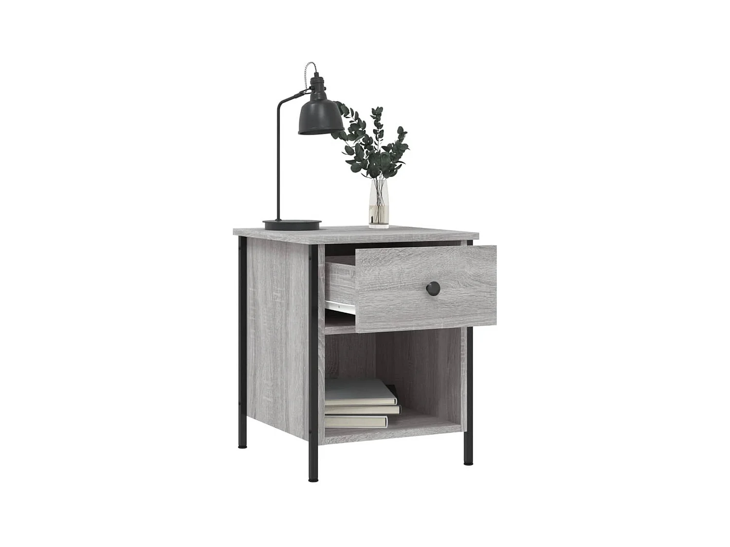 Mesitas de noche 2 piezas gris sonoma 40x42x50cm madera de ingeniería