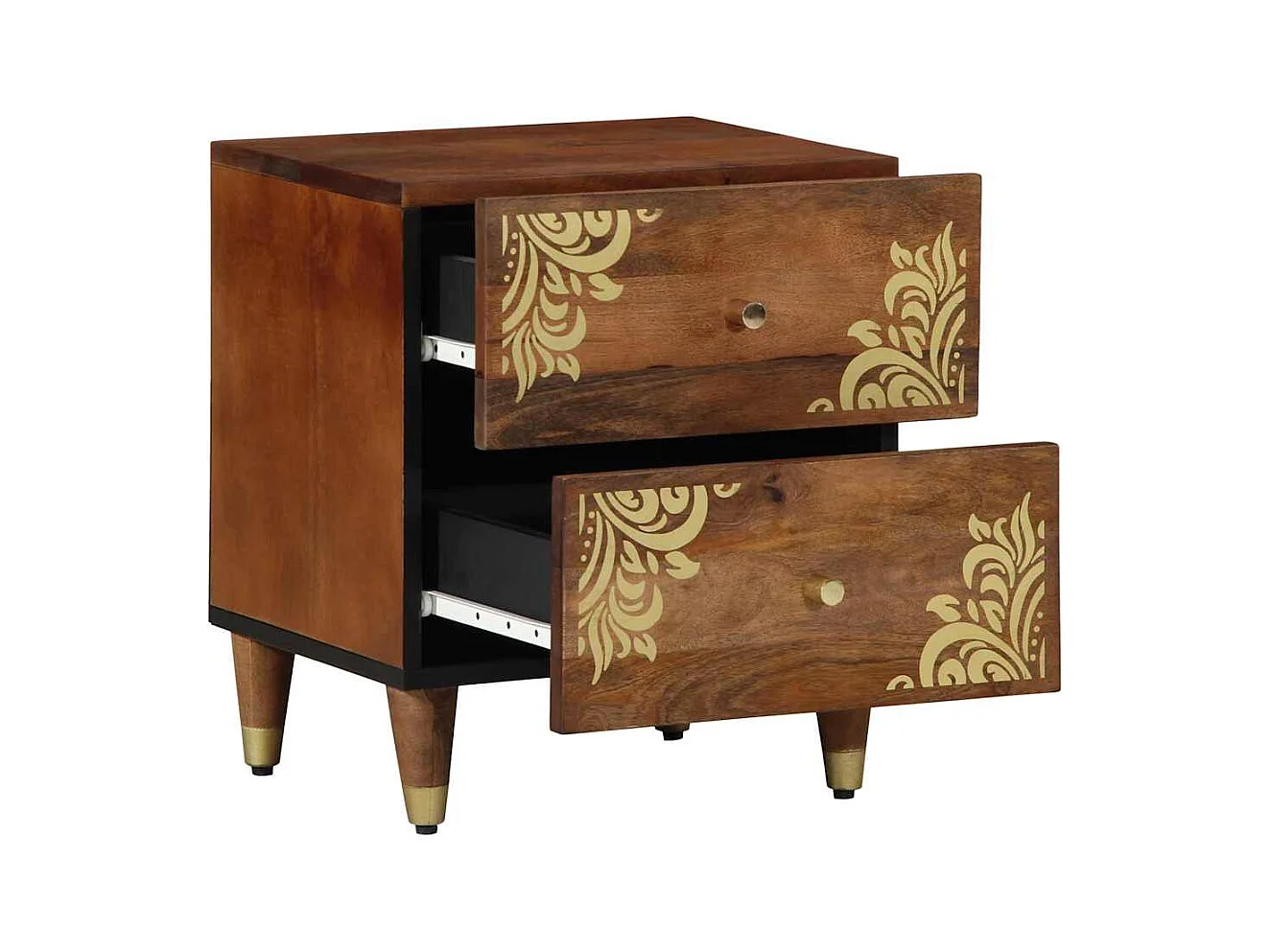 Vasque de chevet 2 pcs 40x33,5x46 cm en bois de manguier