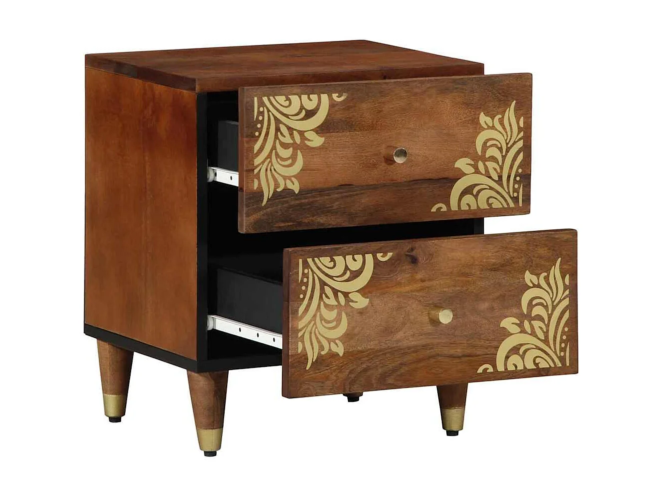 Vasque de chevet 2 pcs 40x33,5x46 cm en bois de manguier