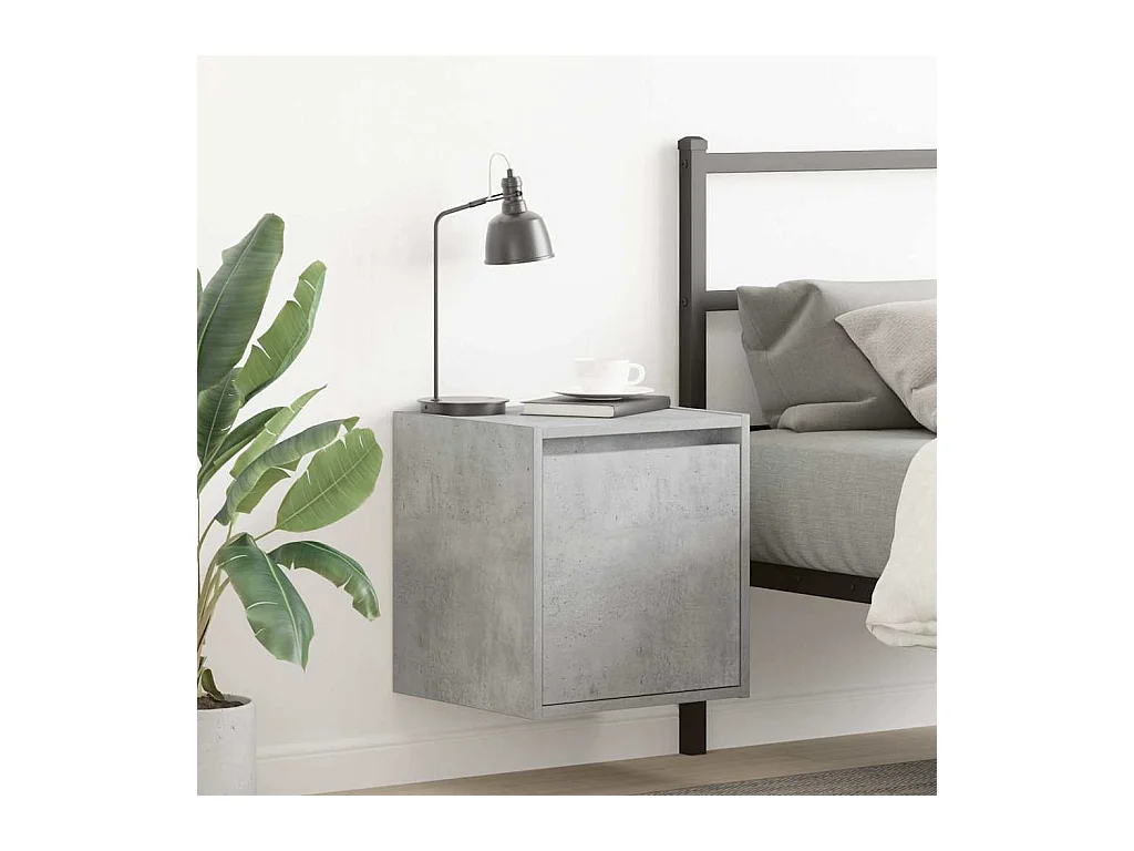 Comodini da parete 2 pz grigio cemento 38x34x40 cm