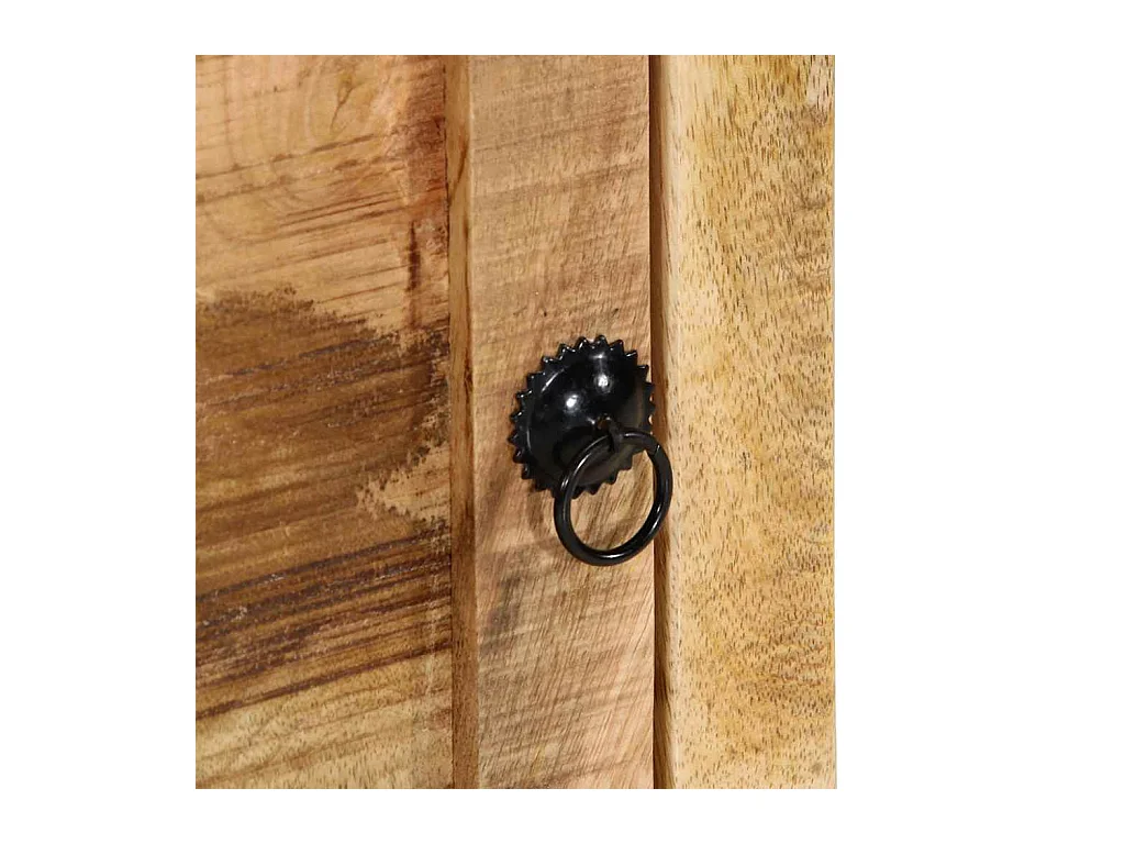 Table de chevet 2 pcs 40x32x46 cm bois massif de manguier brut