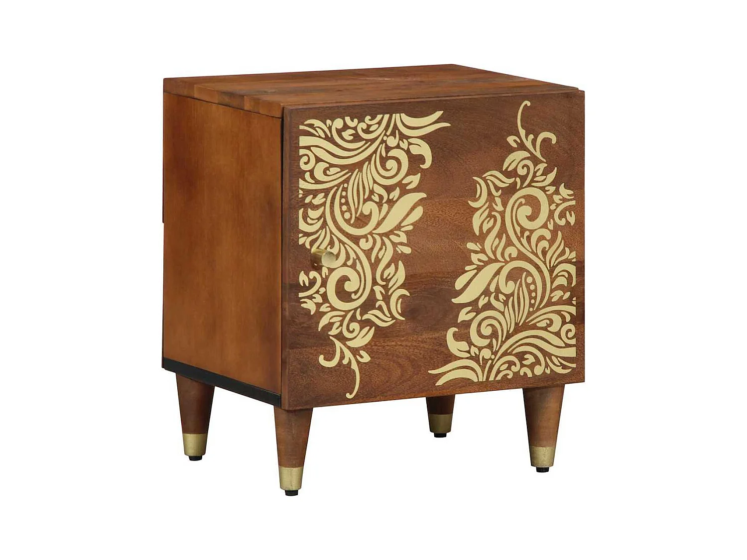 Comodino 40x33x46 cm in legno massello di mango