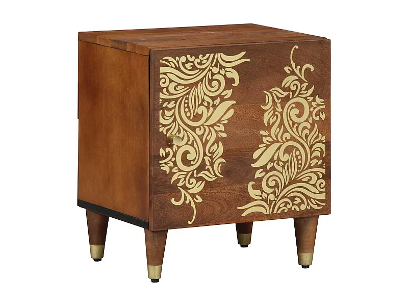 Table de chevet 40x33x46 cm en bois solide de mangue