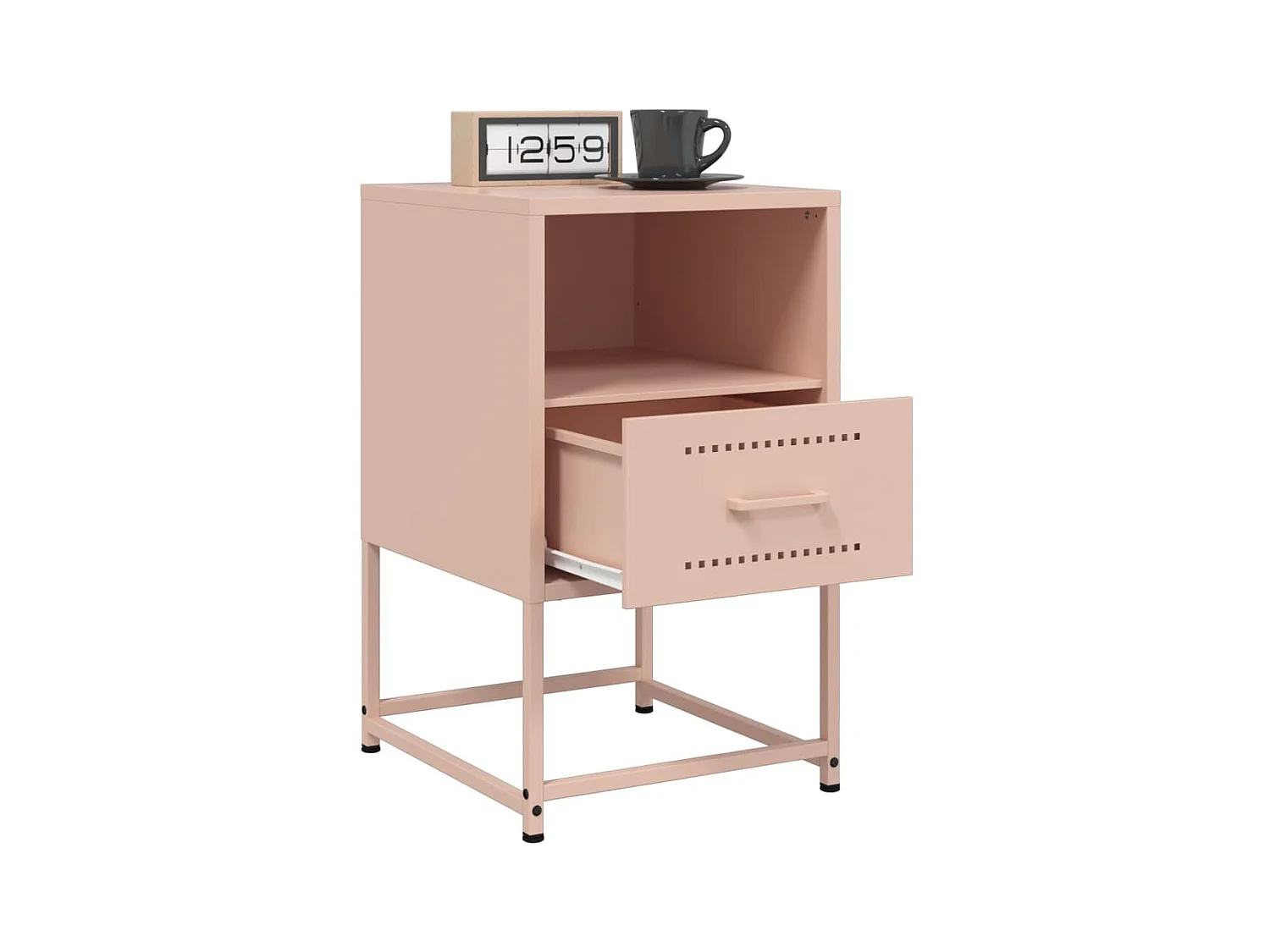 Tables de chevet 2 pcs rose 36x39x60,5 cm acier