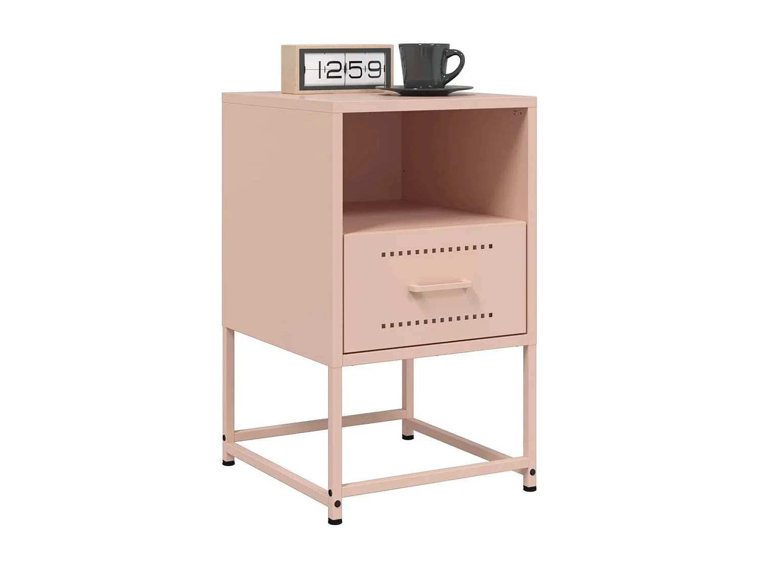 Tables de chevet 2 pcs rose 36x39x60,5 cm acier