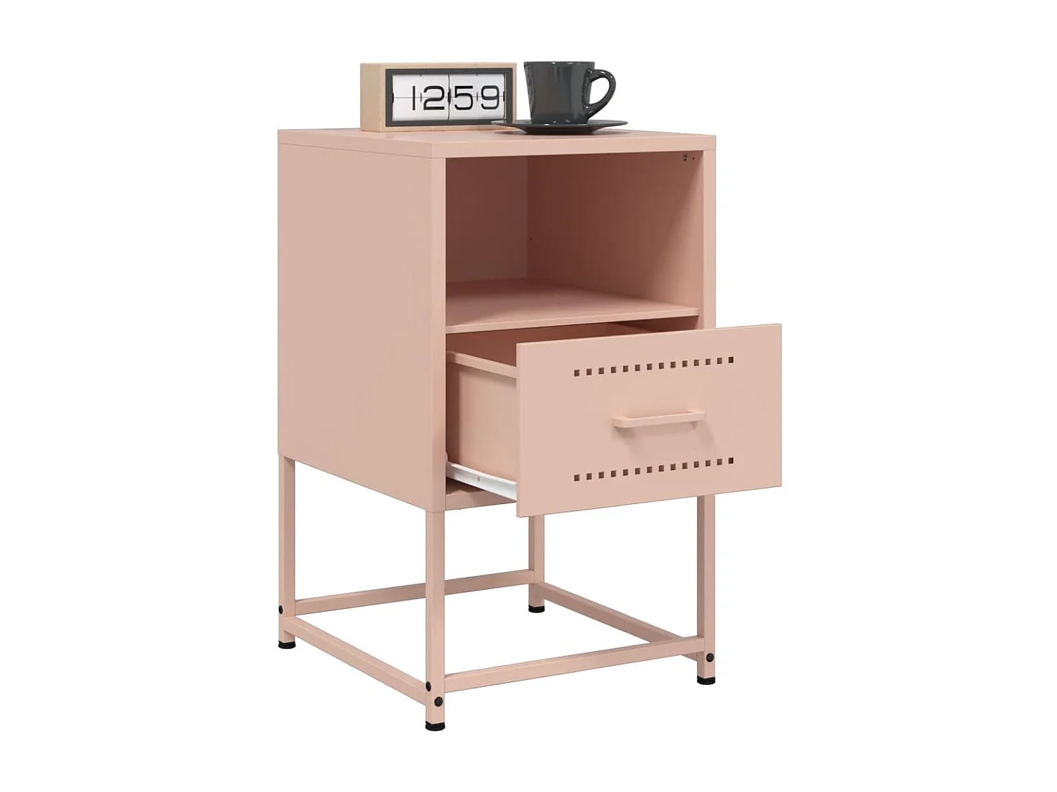 Tables de chevet 2 pcs rose 36x39x60,5 cm acier