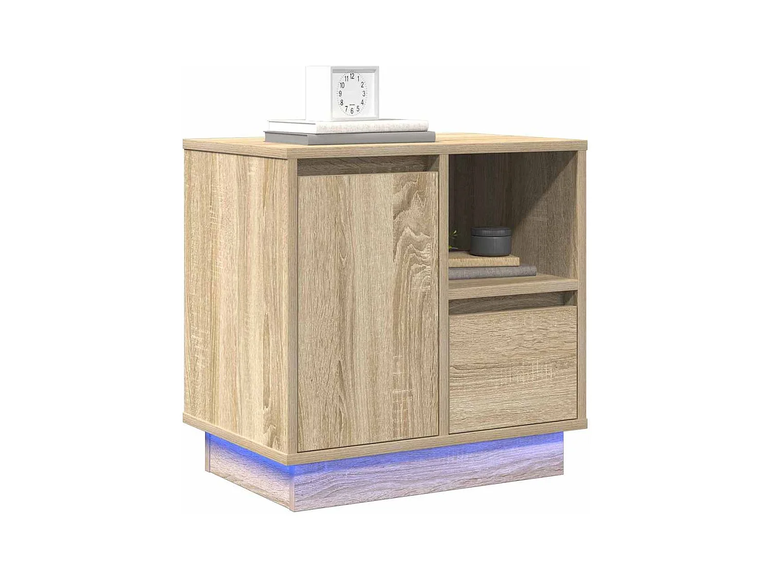 Nachttisch mit LED Sonoma Eiche 50x34,5x50 cm