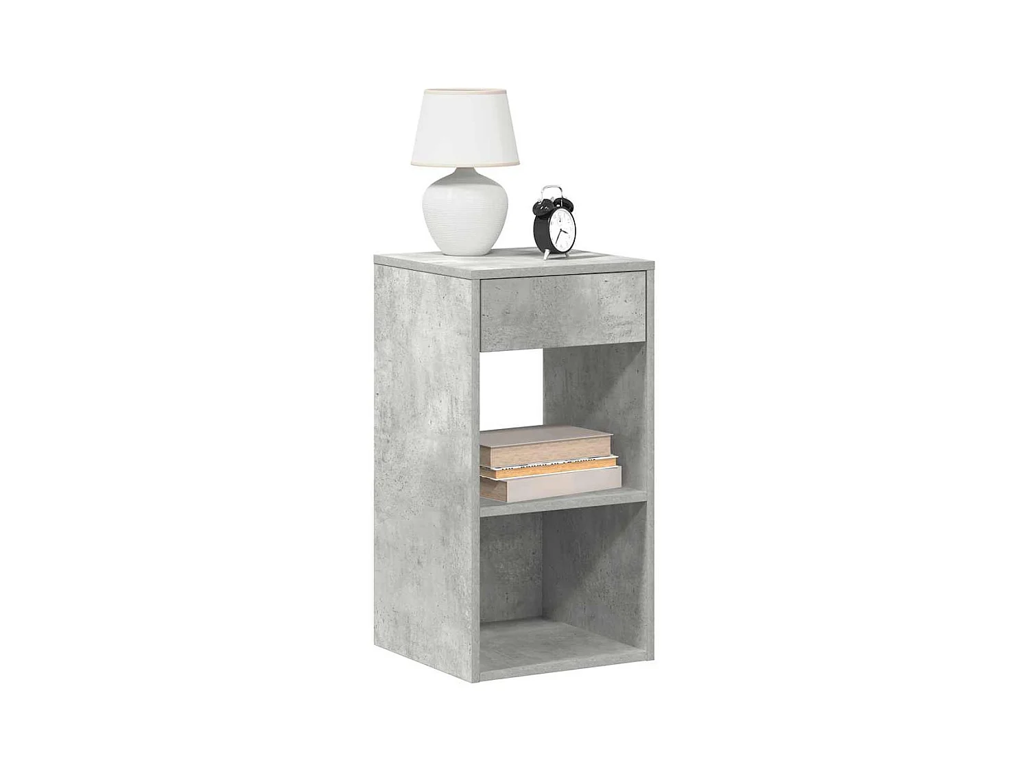 Tables de chevet avec tiroir 2 pcs gris béton 35x34x66,5 cm