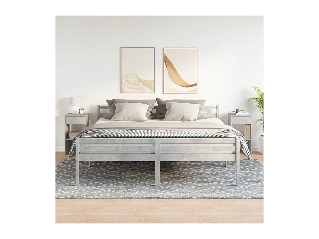 Tables de chevet avec tiroir 2 pcs gris béton 35x34x66,5 cm