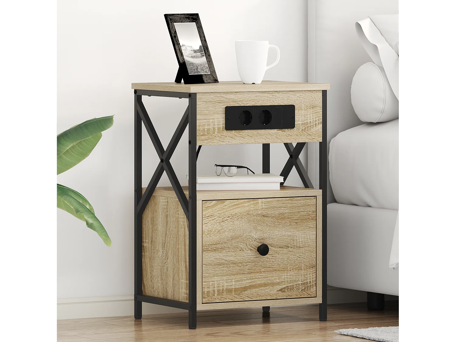 Cabinet de chevet avec tiroir Chêne sonoma 40 x 31 x 60 cm