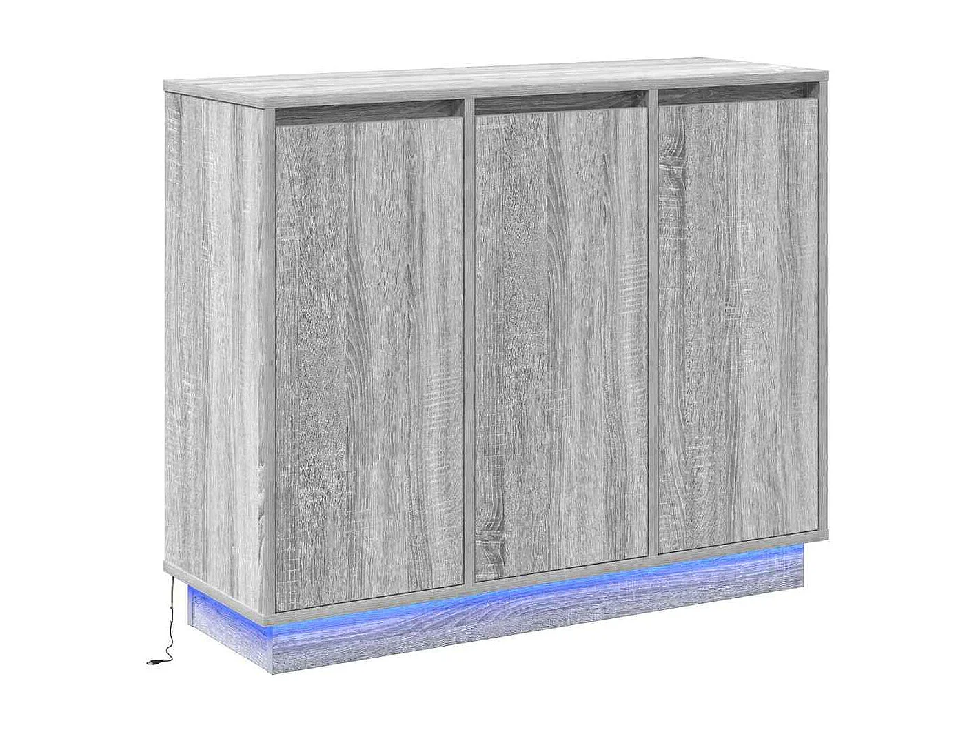 Credenza Sonoma Grey 90x32x75 cm con LED in legno ingegnerizzato