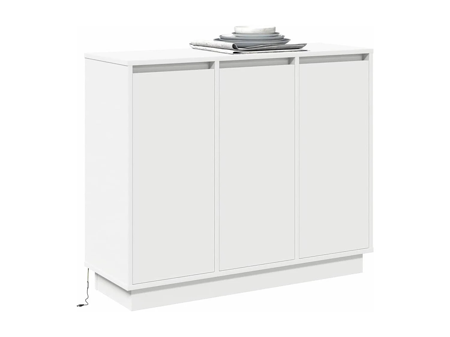 Credenza con LED Bianca 90x32x75 cm in legno ingegnerizzato