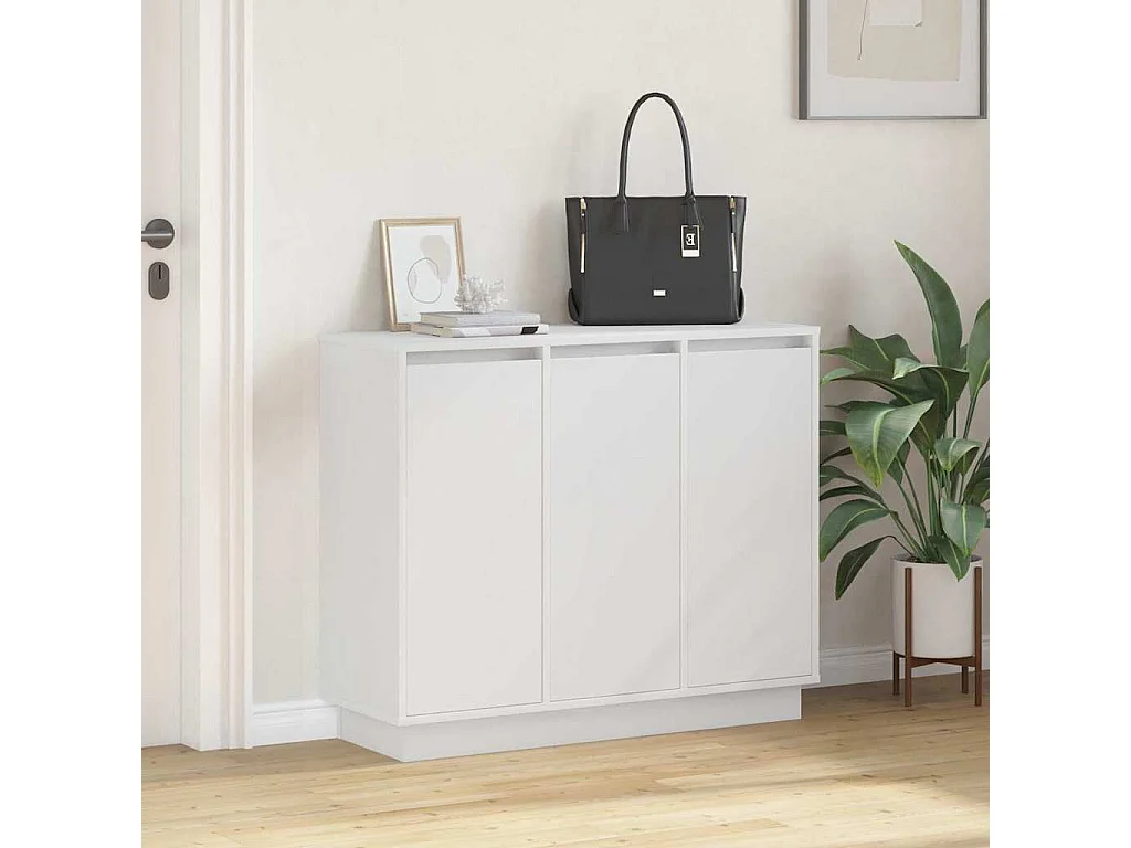 Credenza con LED Bianca 90x32x75 cm in legno ingegnerizzato