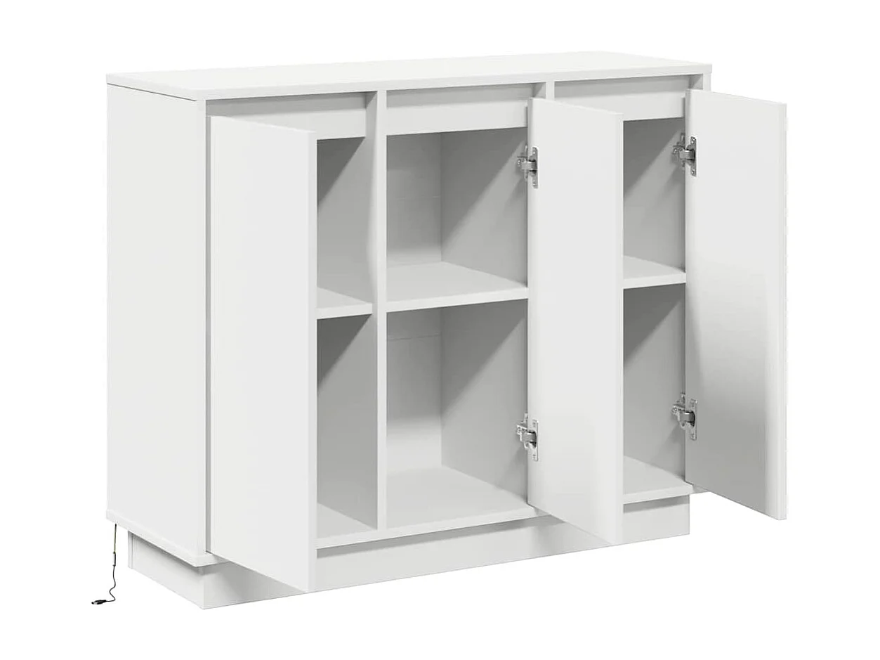 Credenza con LED Bianca 90x32x75 cm in legno ingegnerizzato