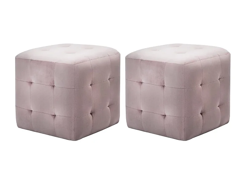 Nachttische 2 Stk. Rosa 30x30x30 cm Samtstoff