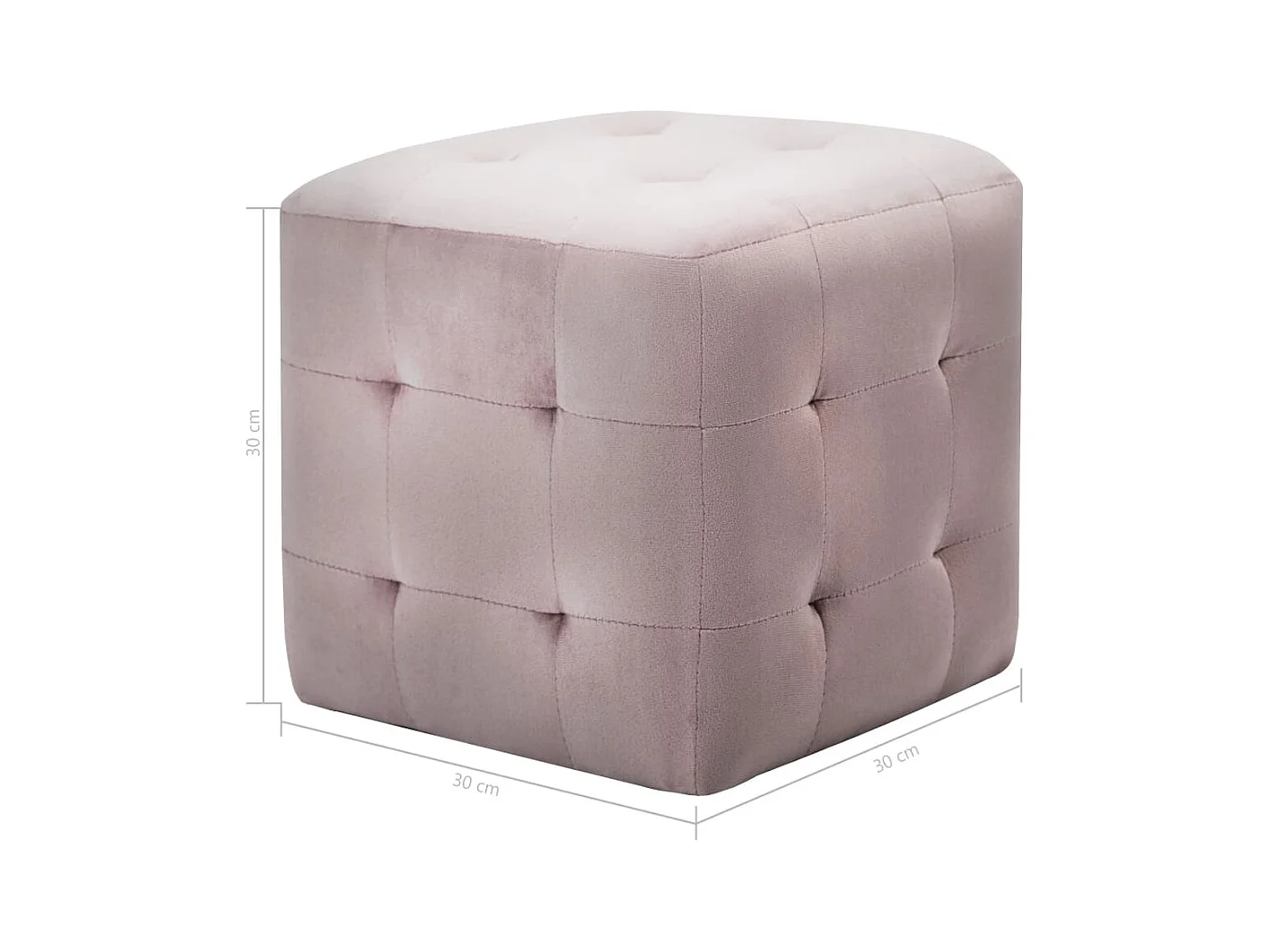 Nachttische 2 Stk. Rosa 30x30x30 cm Samtstoff