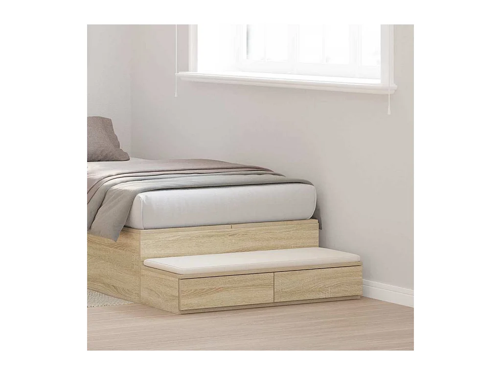 Cassettiera per letto in rovere Sonoma 100x36,5x16,5 cm in legno ingegnerizzato