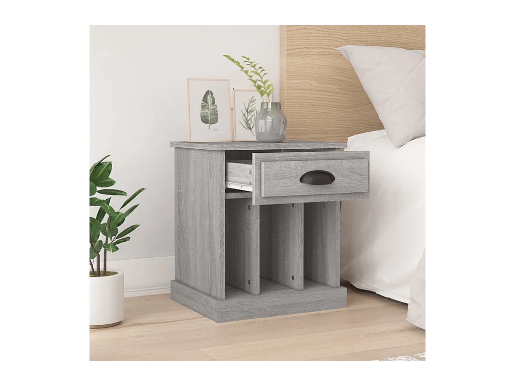 Nachttische 2 Stück Sonomagrau 43x36x50 cm