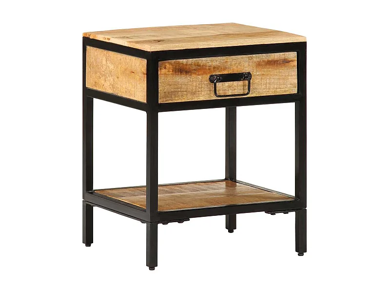 Cabinet de chevet 40x35x50 cm Bois massif de manguier brut