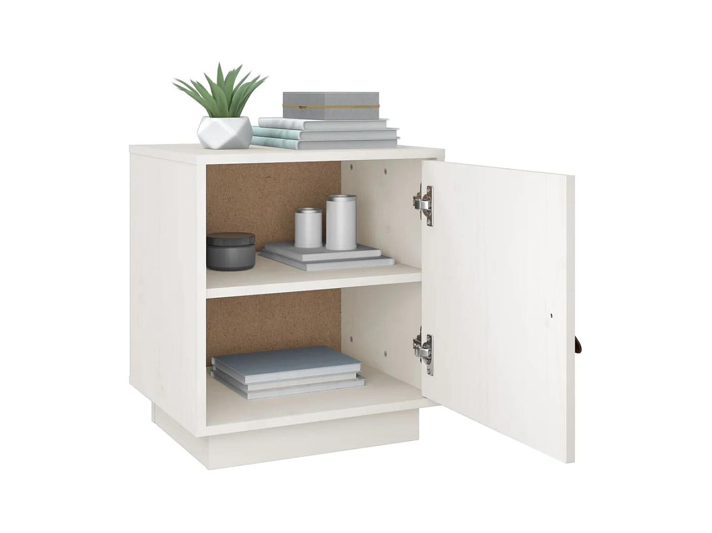 Tables de chevet 2 pcs Blanc 40x34x45 cm Bois de pin massif