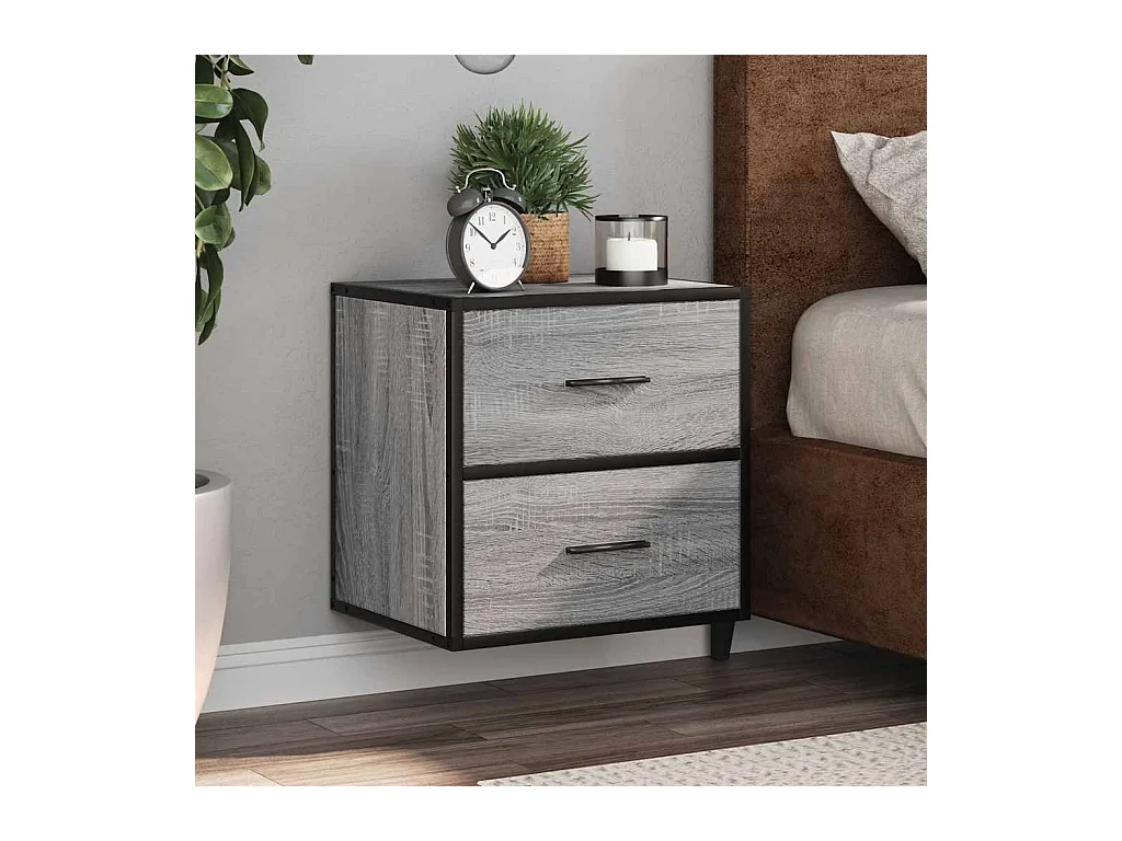 Tables de chevet murales 2 pcs sonoma gris 40x31x39,5 cm