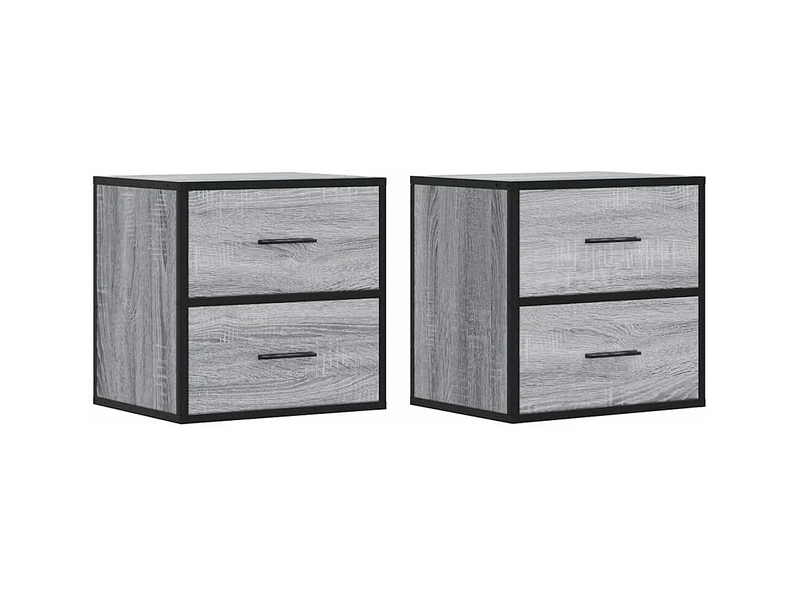 Tables de chevet murales 2 pcs sonoma gris 40x31x39,5 cm
