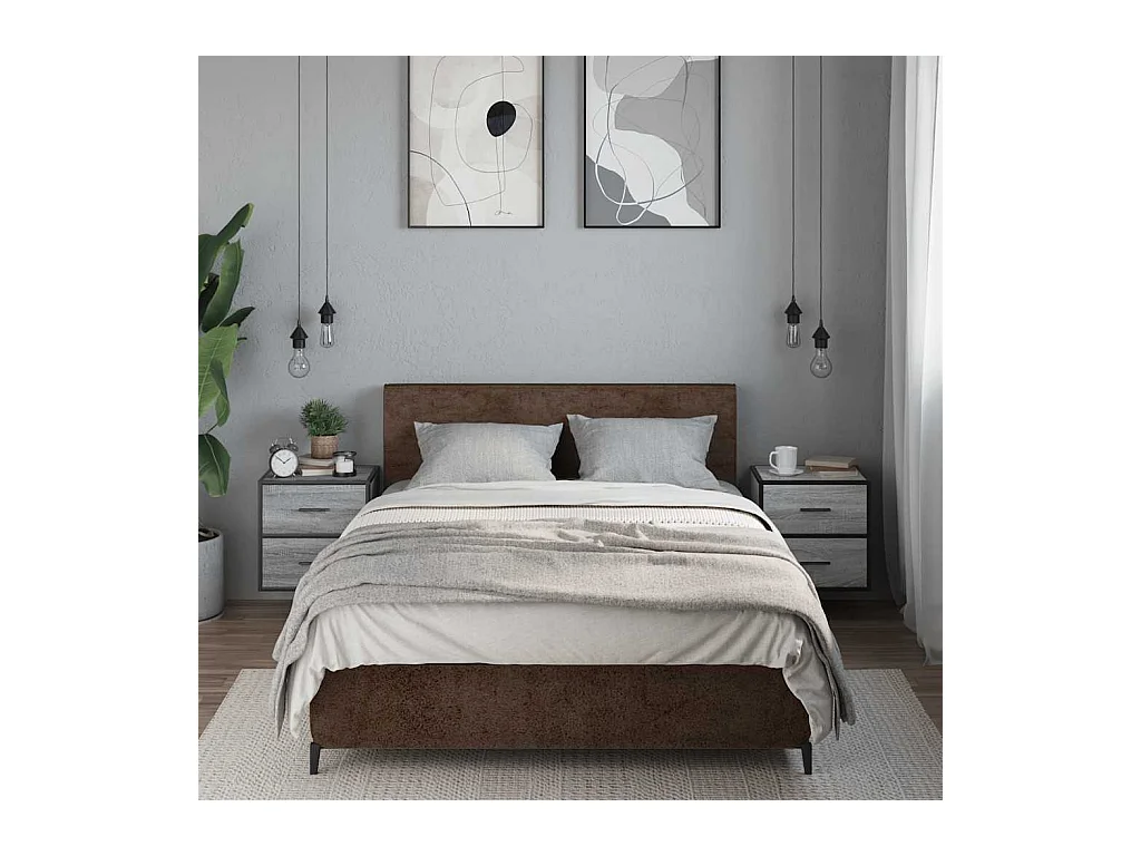 Tables de chevet murales 2 pcs sonoma gris 40x31x39,5 cm