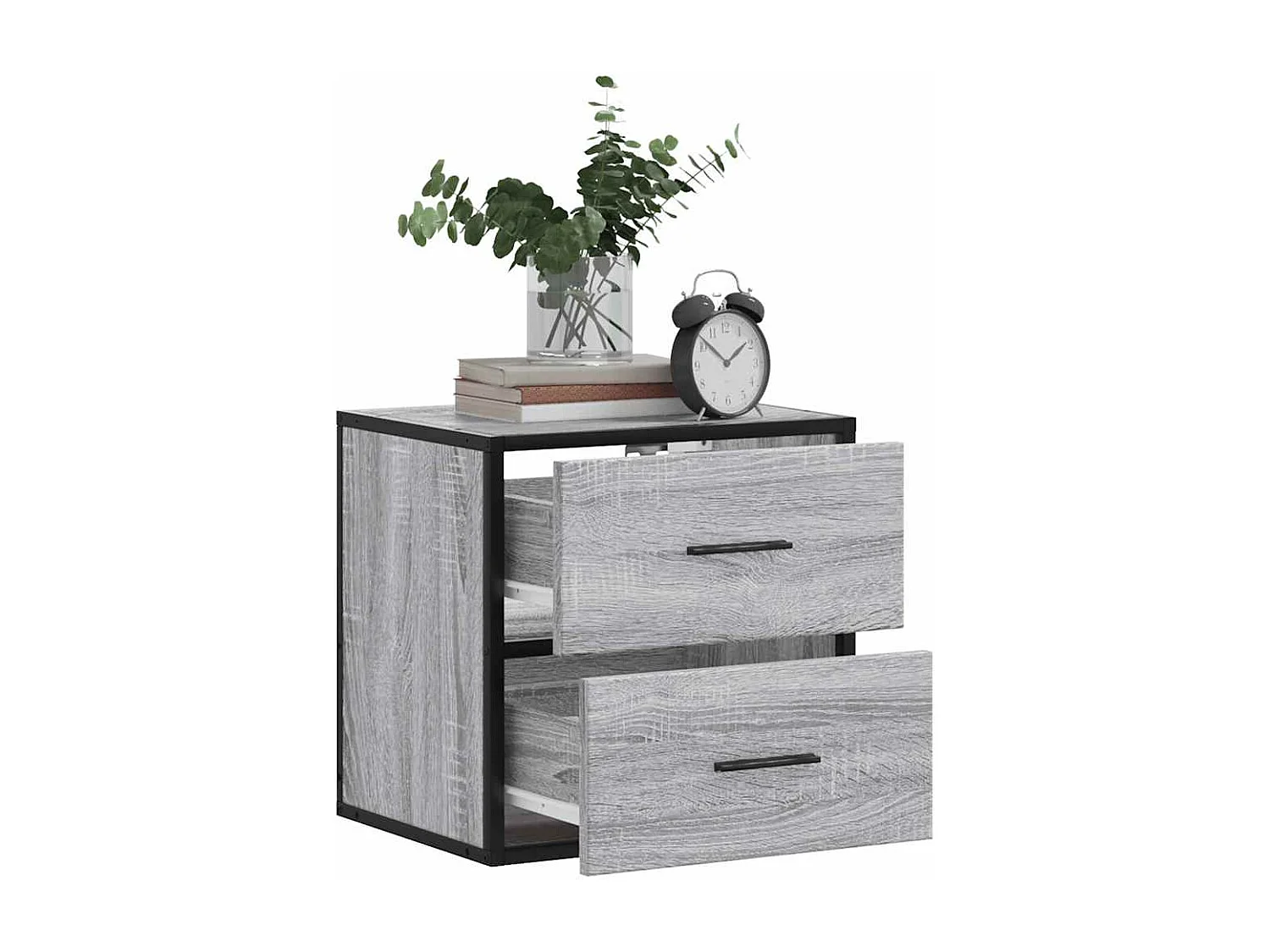 Mesitas de noche de pared 2 piezas gris sonoma 40x31x39,5 cm