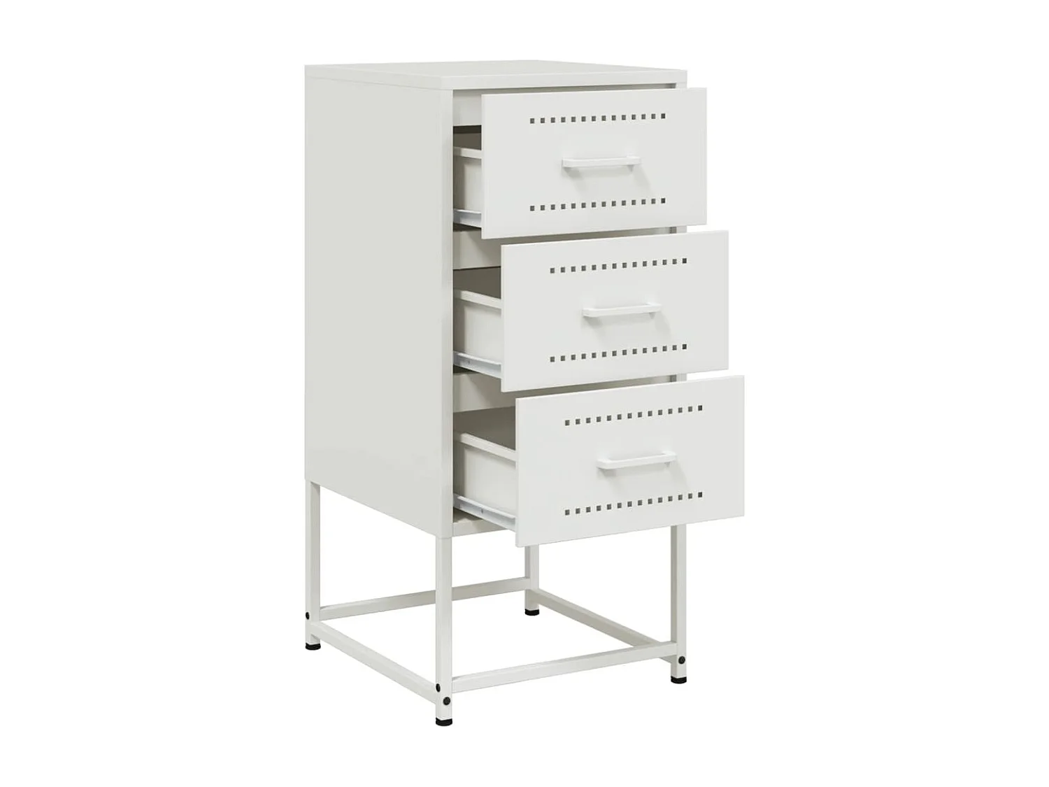 Tables de chevet 2 pcs blanc 36x39x78 cm acier