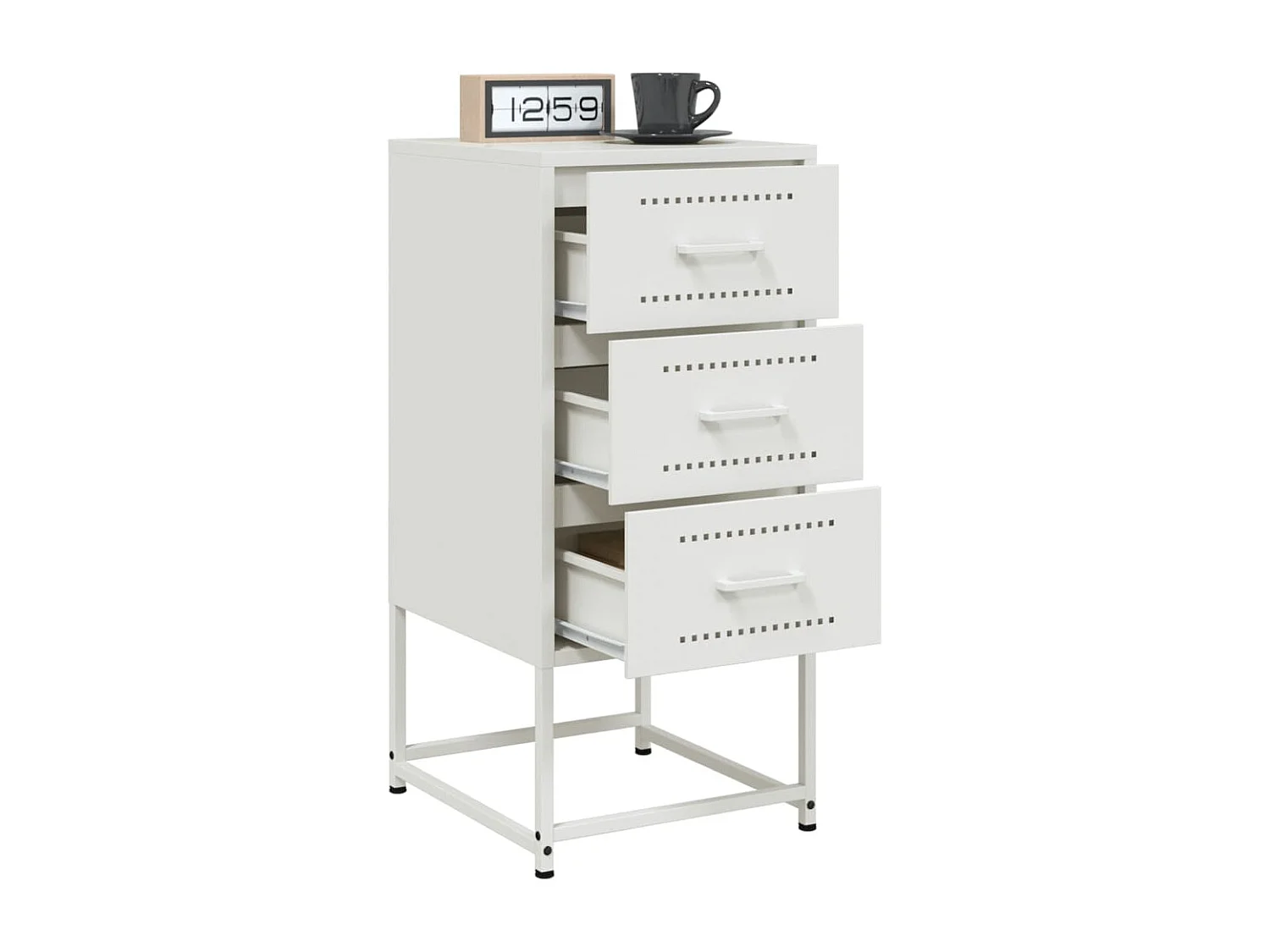 Tables de chevet 2 pcs blanc 36x39x78 cm acier