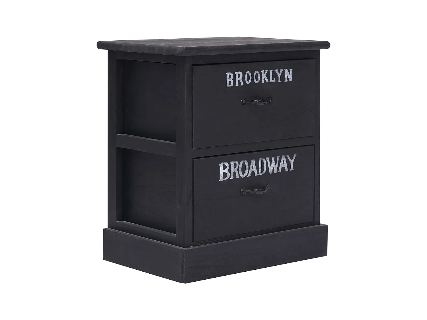 stuks nachtkastjes zwart 38x28x45 cm paulowniahout