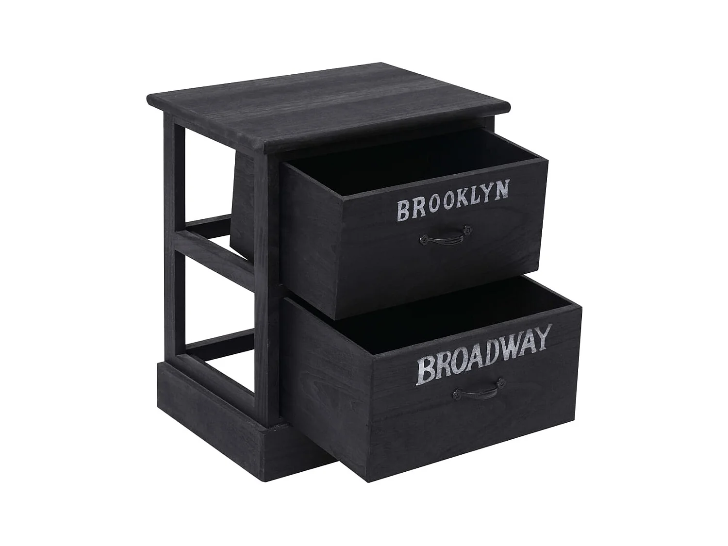 stuks nachtkastjes zwart 38x28x45 cm paulowniahout