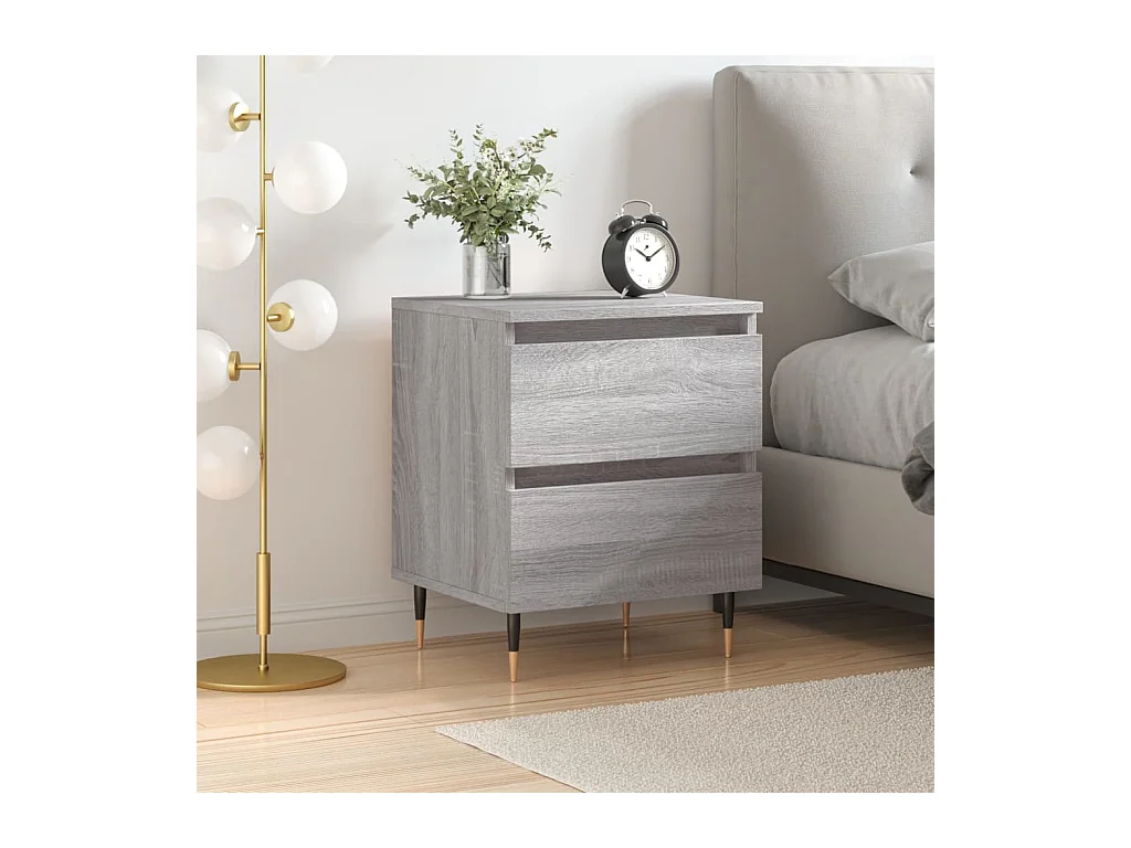 Table de chevet sonoma gris 40x35x50 cm bois d’ingénierie