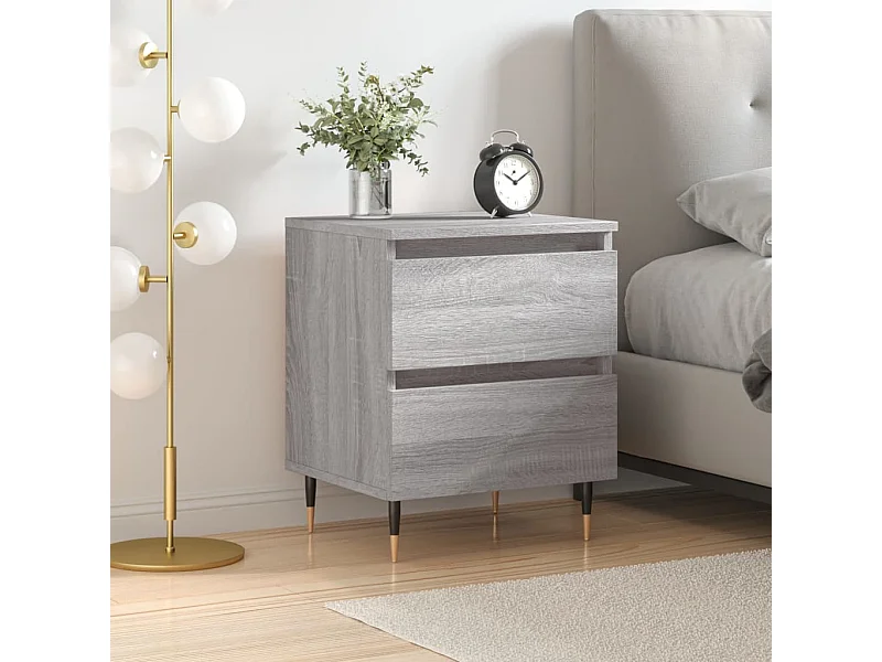 Table de chevet sonoma gris 40x35x50 cm bois d’ingénierie