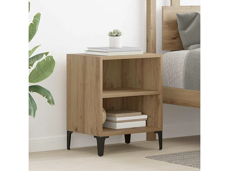 Cabinet de chevet Chêne artisanal 40x30x50 cm Bois reconstitué