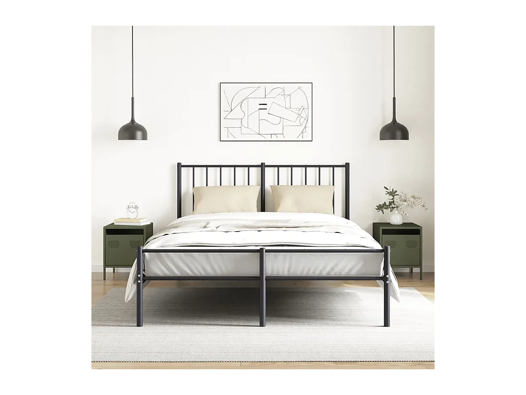 Tables de chevet 2 pcs vert olive 35x39x43,5 cm acier